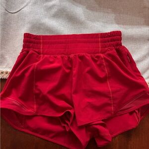 lululemon athletica Vibrant Red Athletic Shorts 2.5